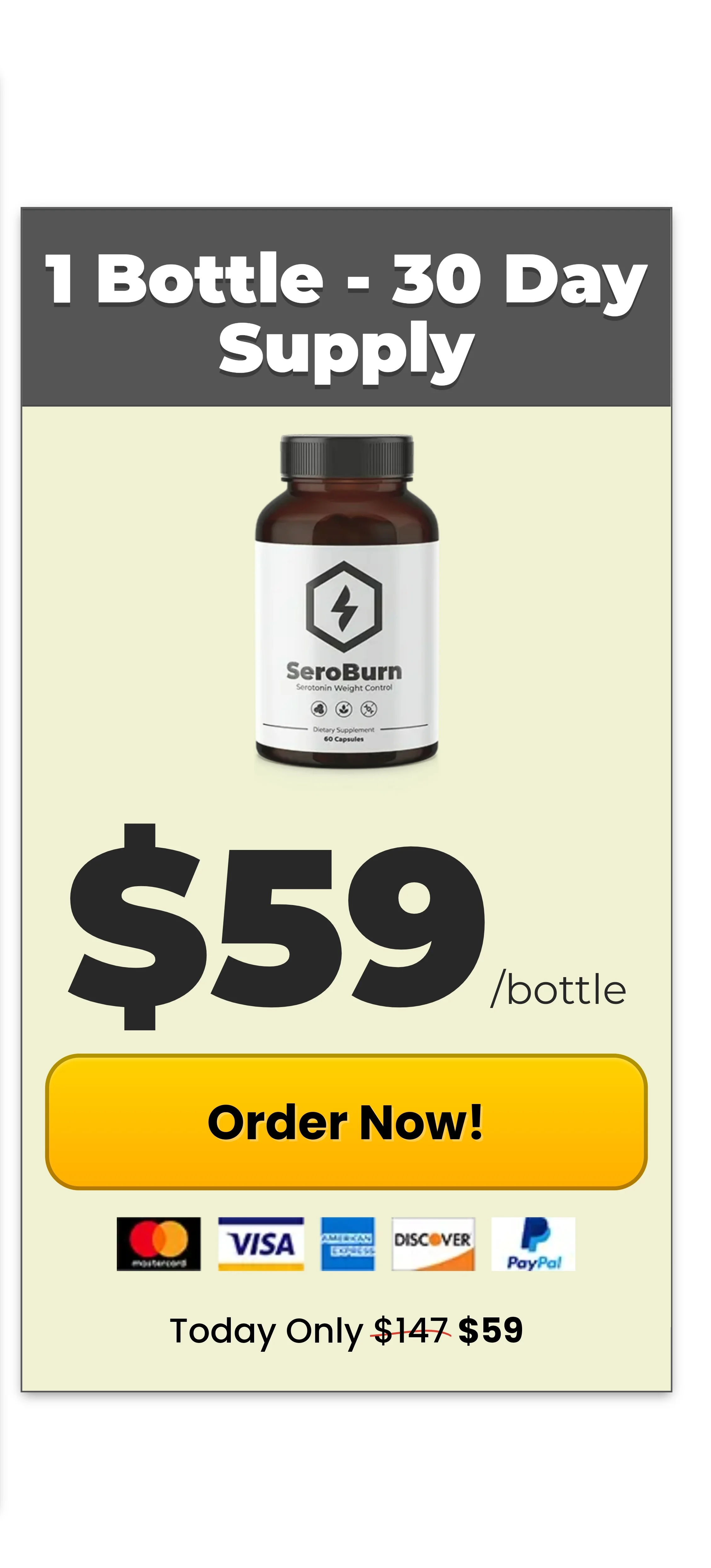 SeroBurn™ 1 bottle pricing